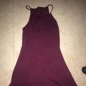 Burgundy straight line stretchy dress